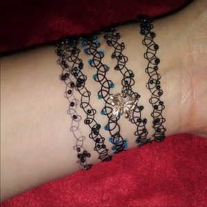 Butterfly charm bracelet, tattoo style bracelet